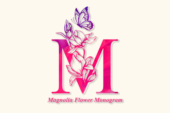 Magnolia Flower Monogram: Your Go-To for Elegant Design